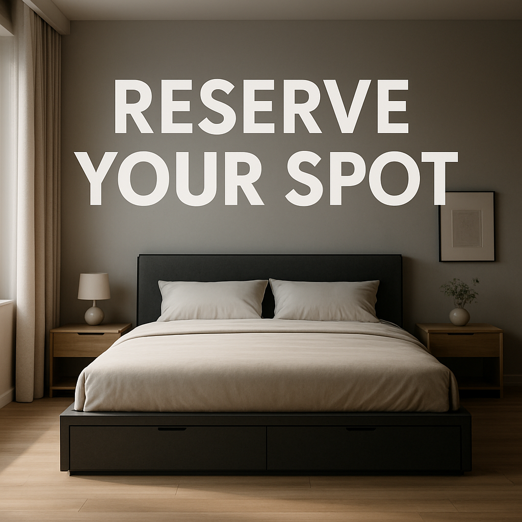 A modern king‑size bedroom featuring a sleek bed frame with shallow side drawers, light wood flooring, and a minimalist décor. Alt: king bed frame with storage drawers in a spacious bedroom