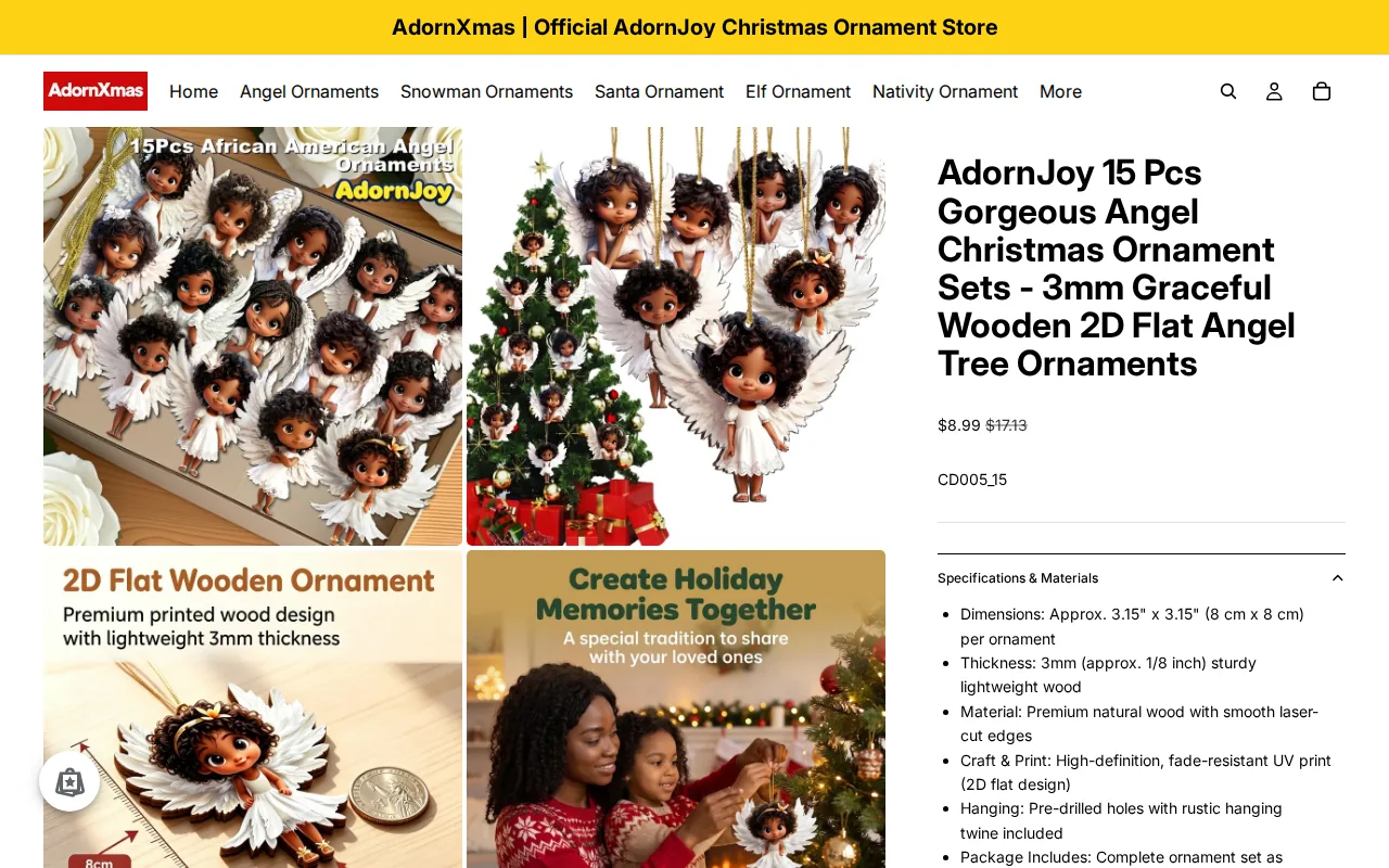 Screenshot of the AdornJoy website