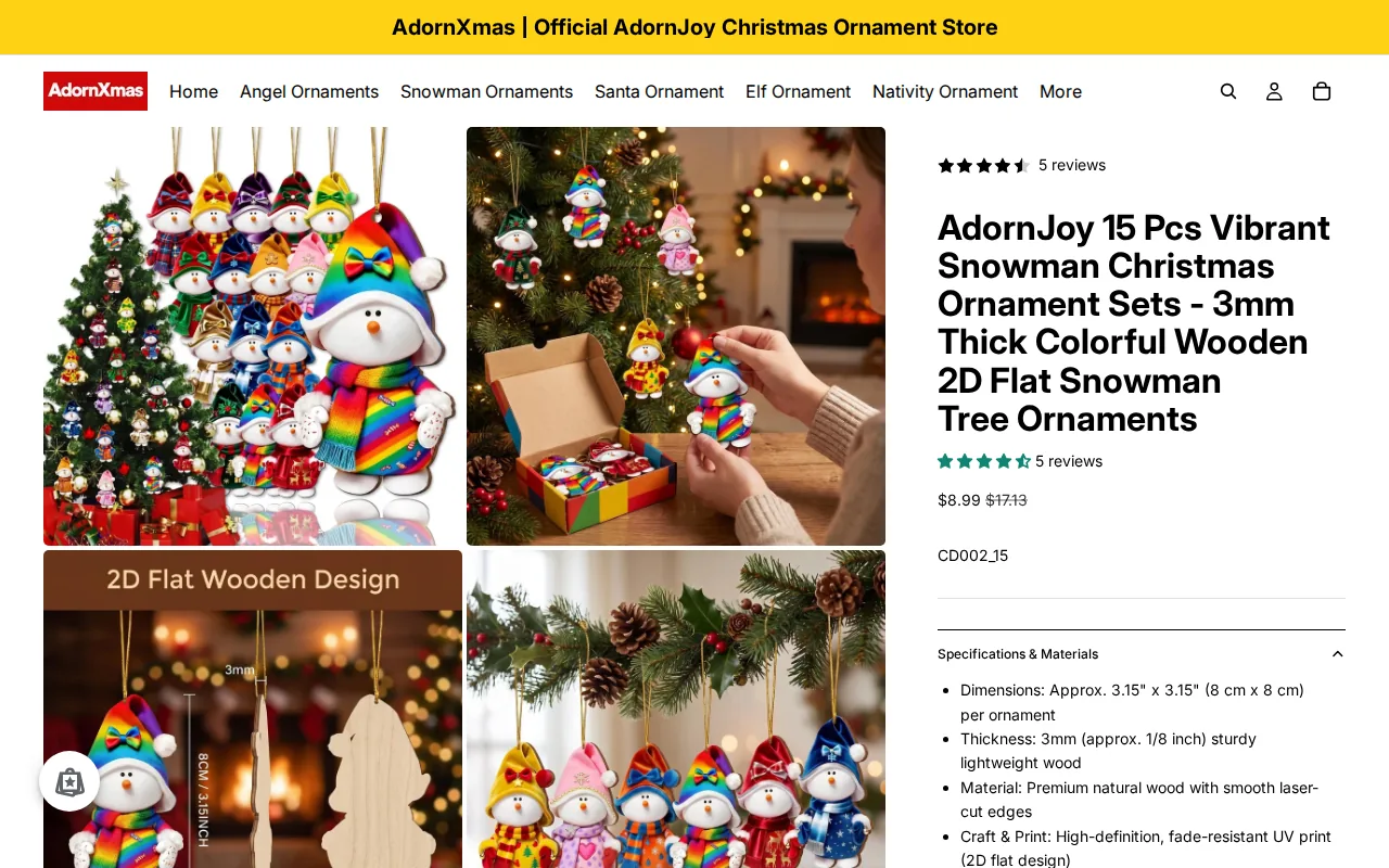 Screenshot of the AdornJoy website