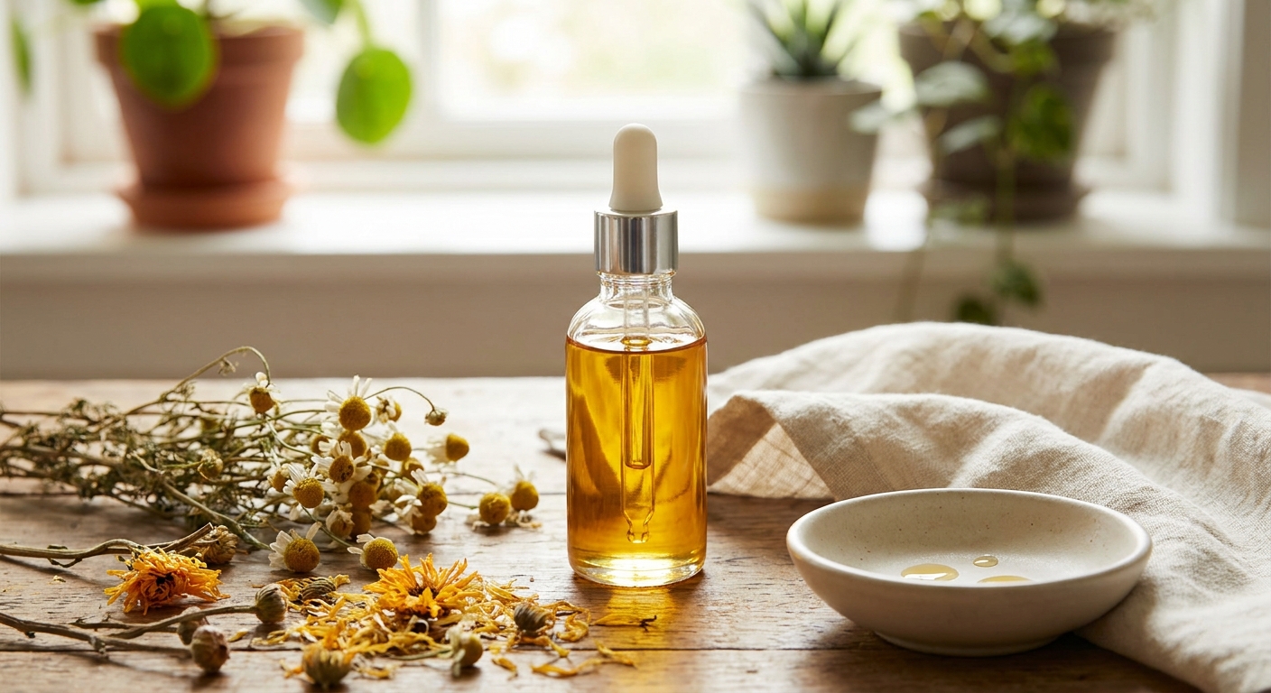 A photorealistic image related to clean-beauty-face-oil. Alt: clean-beauty-face-oil