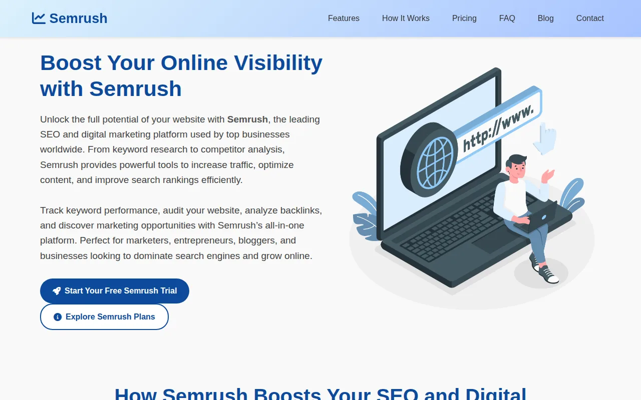 Semrush: visual reference for 6. Semrush, Full-Stack SEO Intelligence Beyond Content Grading