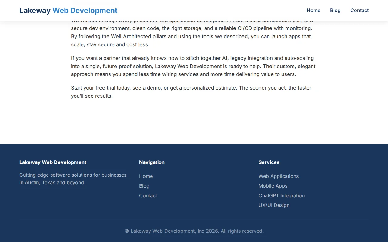 Lakeway Web Development: visual reference for 1. Lakeway Web Development (Our Top Pick) , Custom Cloud Deployment Solutions