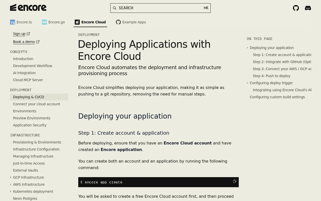 Encore: visual reference for 2. Encore , AI‑Assisted Cloud Development Platform
