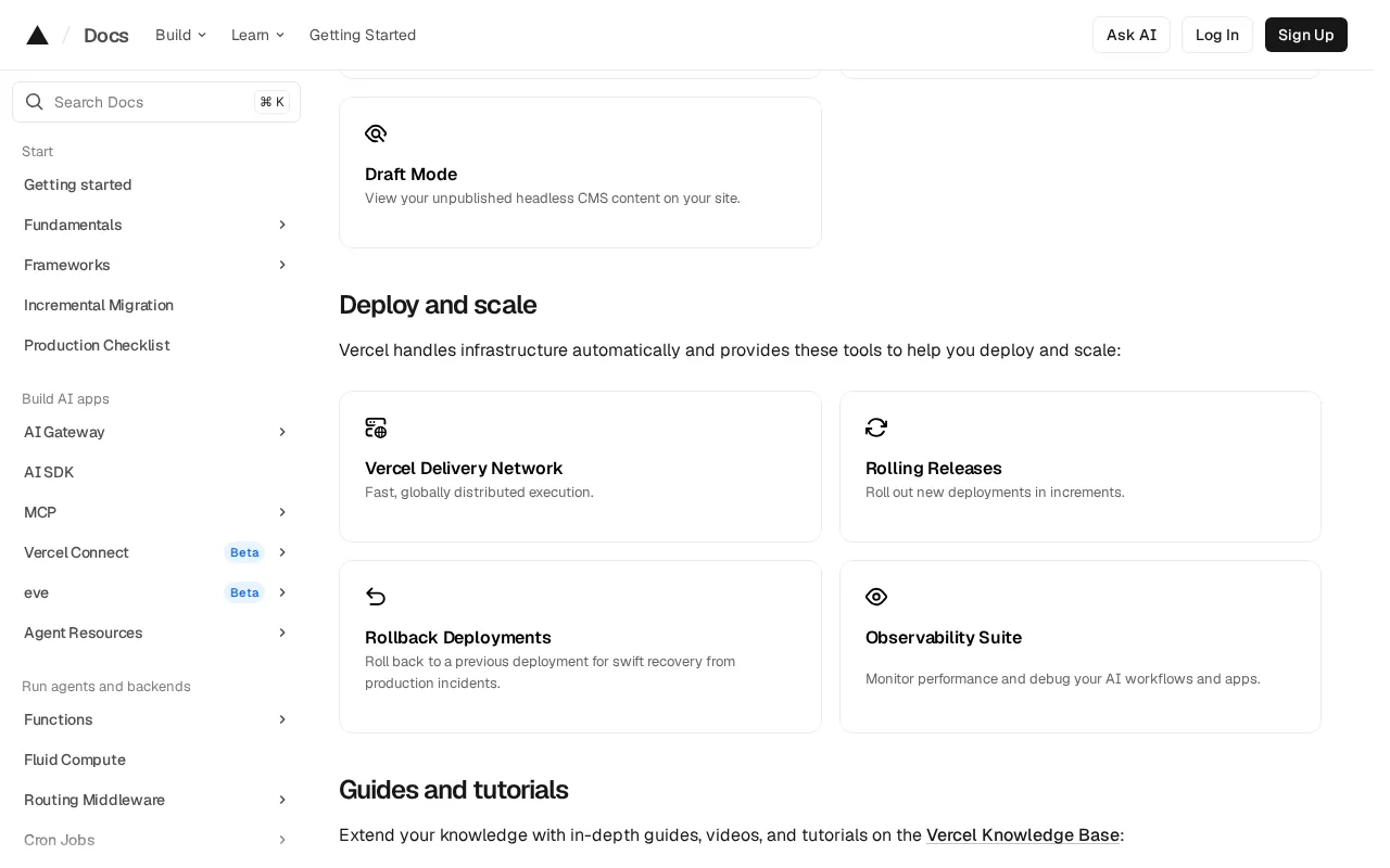 Vercel: visual reference for 7. Vercel , Serverless Frontend Powerhouse