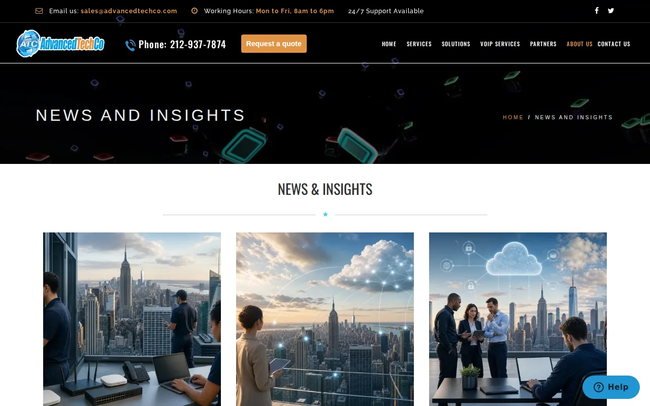 Screenshot of the AdvancedTechCo website