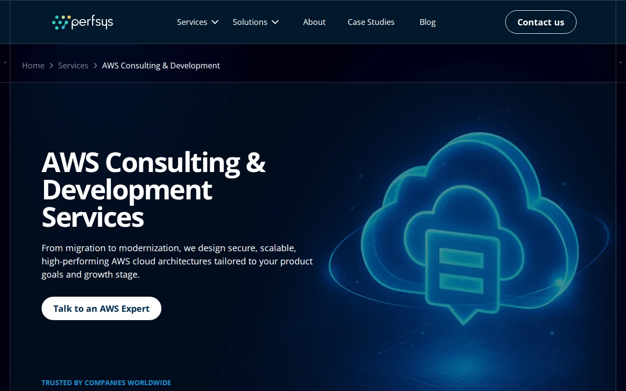 Screenshot of the Perfsys website