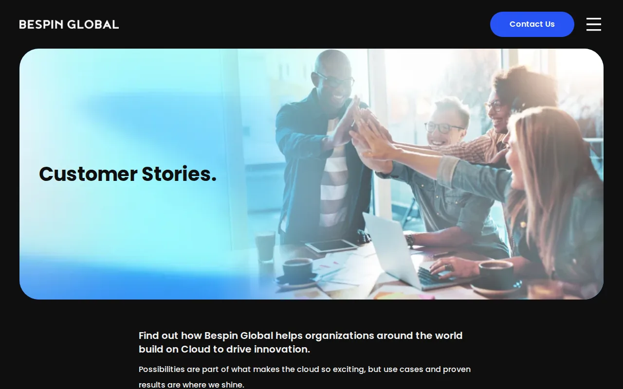 Screenshot of the Bespin Global website