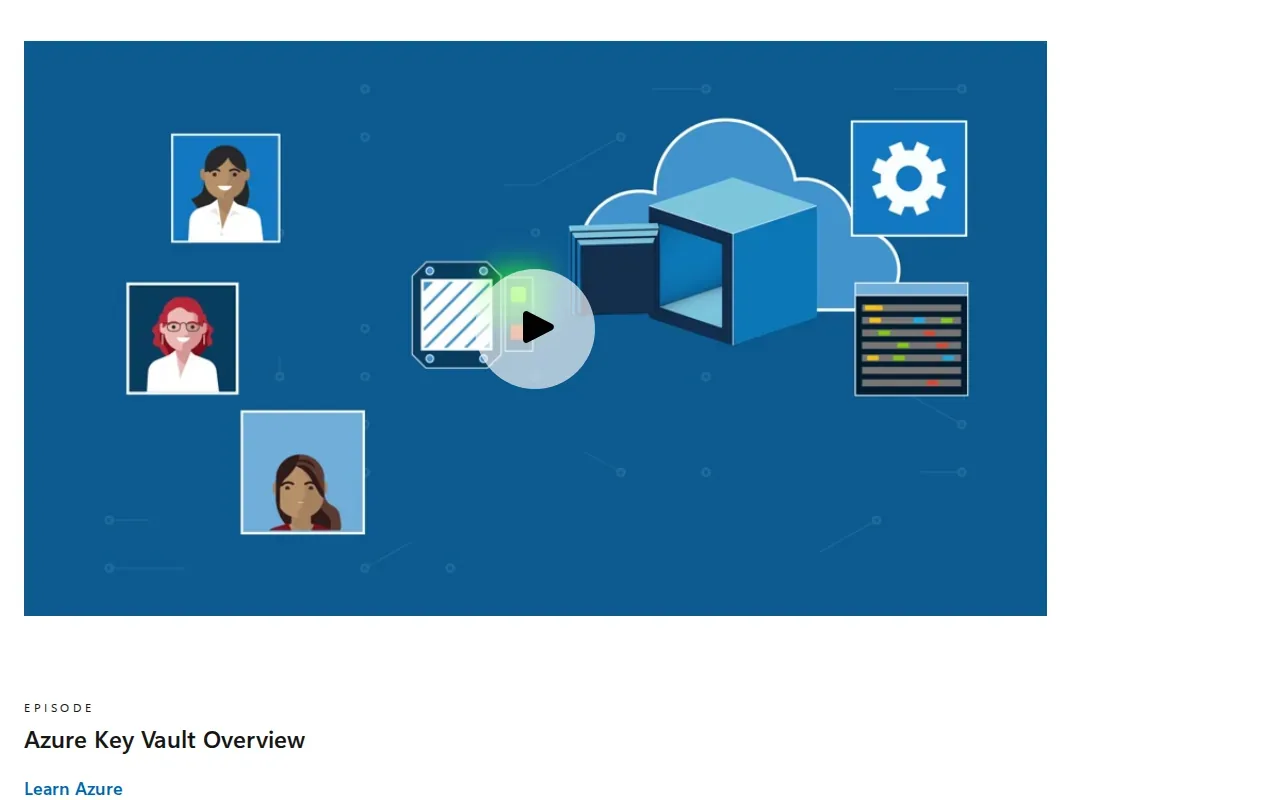 Screenshot of the Azure Key Vault by Microsoft website