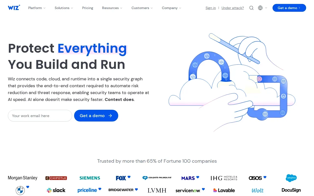Screenshot of the Wiz website