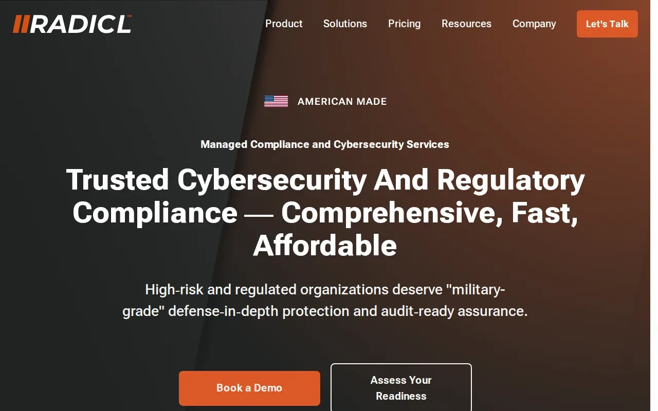 Screenshot of the RADICL website