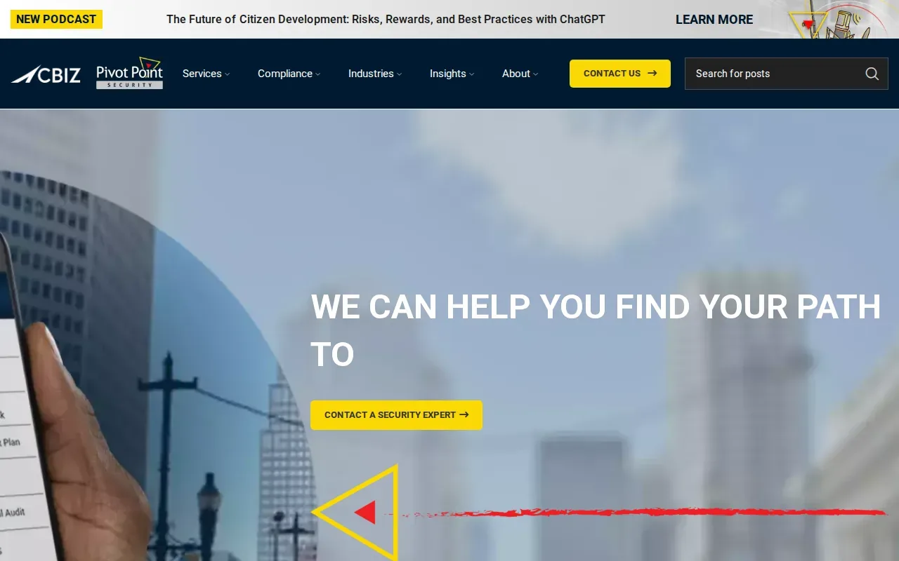 Screenshot of the Pivot Point Security website
