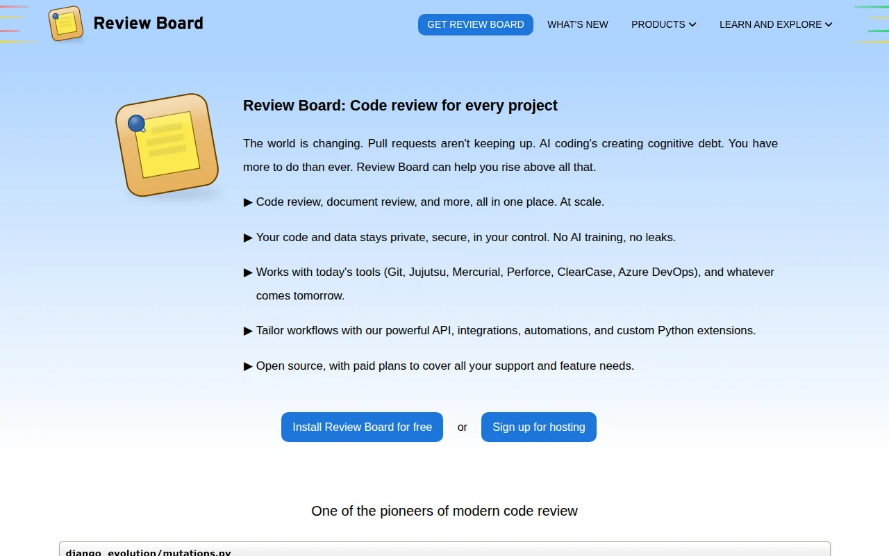 Review Board: visual reference for 9. Review Board — Document & Code Review Across Repos