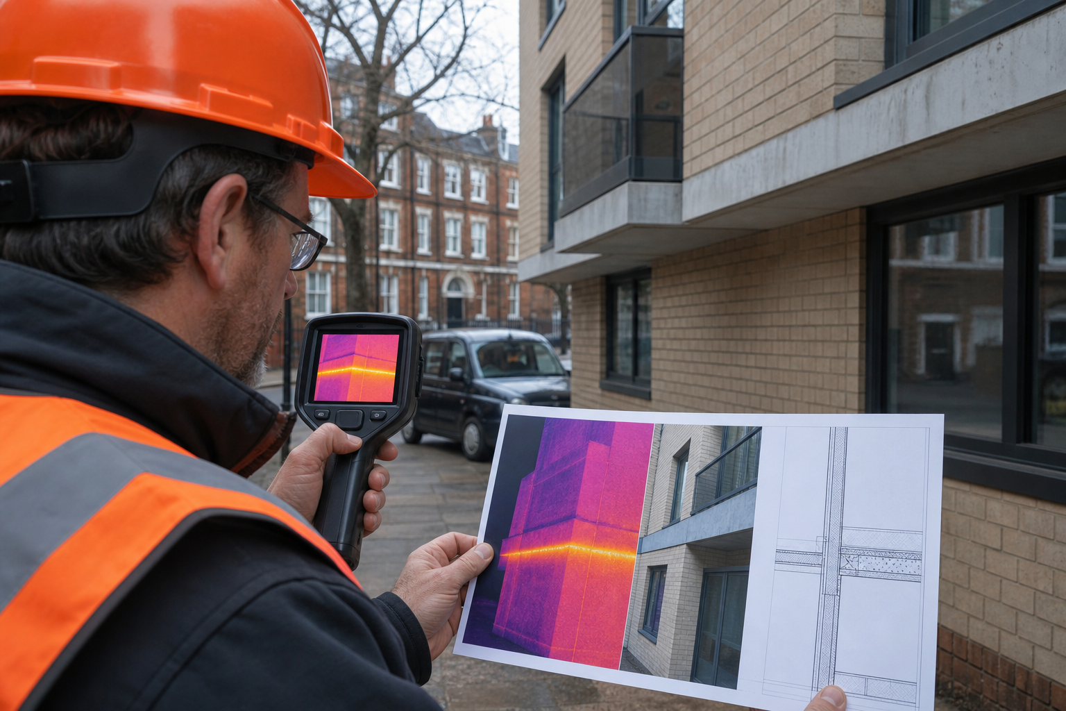 interpreting thermal imaging patterns at a building cold bridge