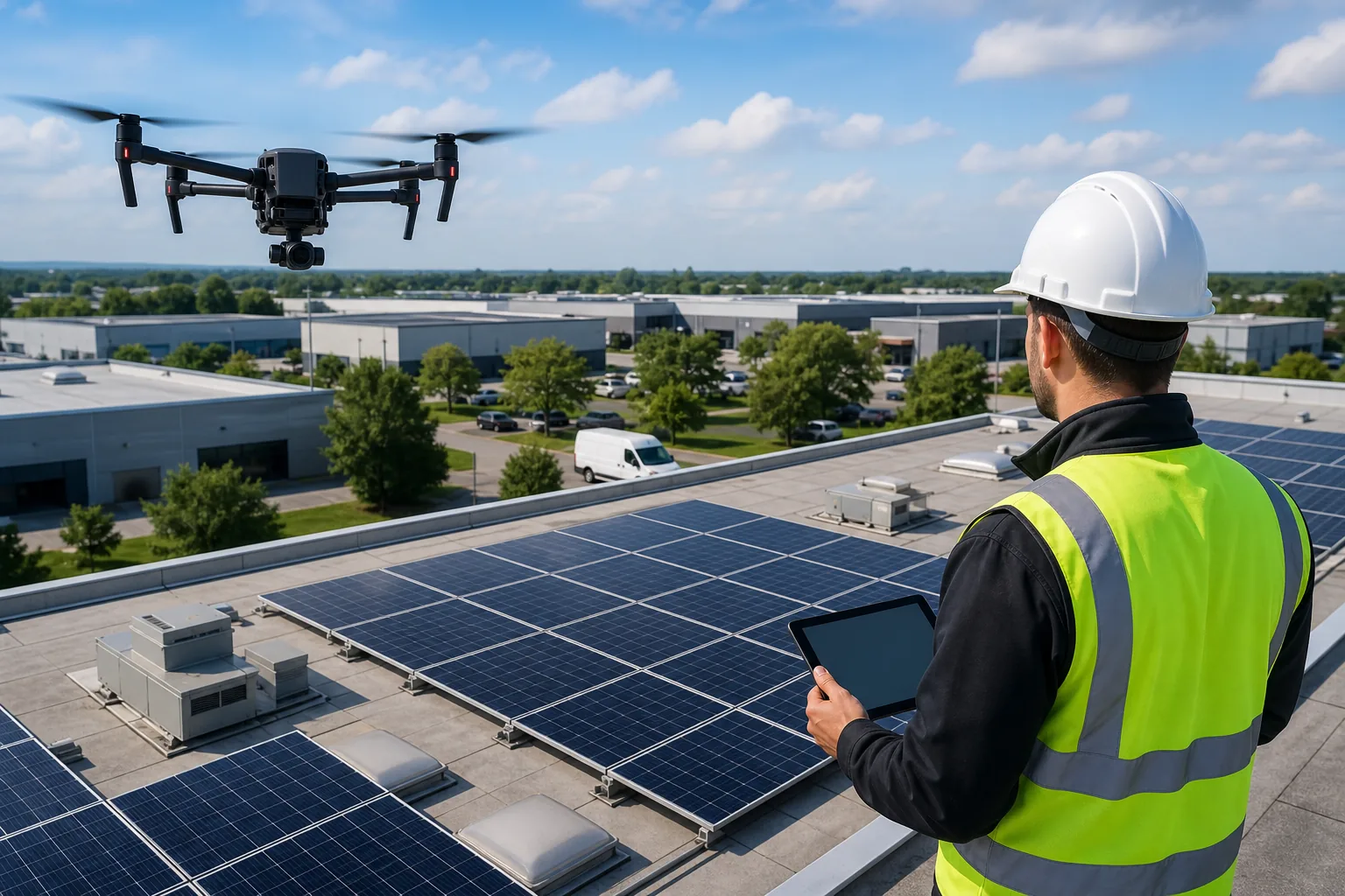 Aerial Inspect UK: visual reference for 5. Aerial Inspect UK , focused flat‑roof commercial inspections, fast turnaround