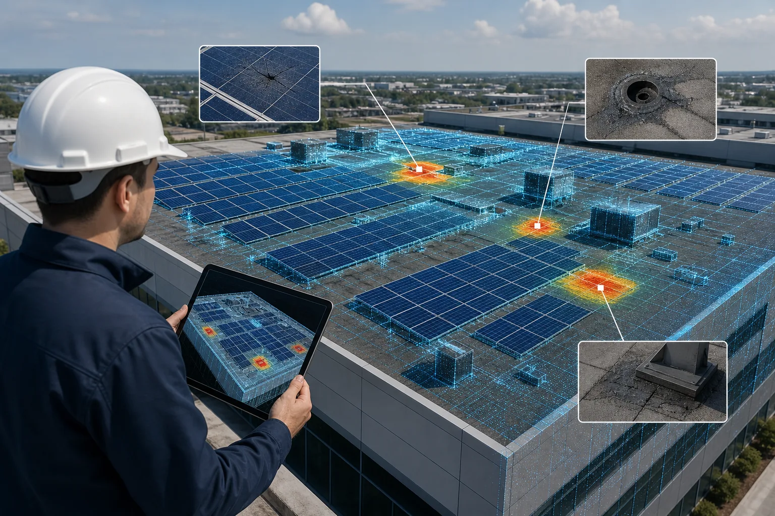 RoofGuard: visual reference for 6. RoofGuard , insurer‑preferred 3D mapping and defect diagnostics