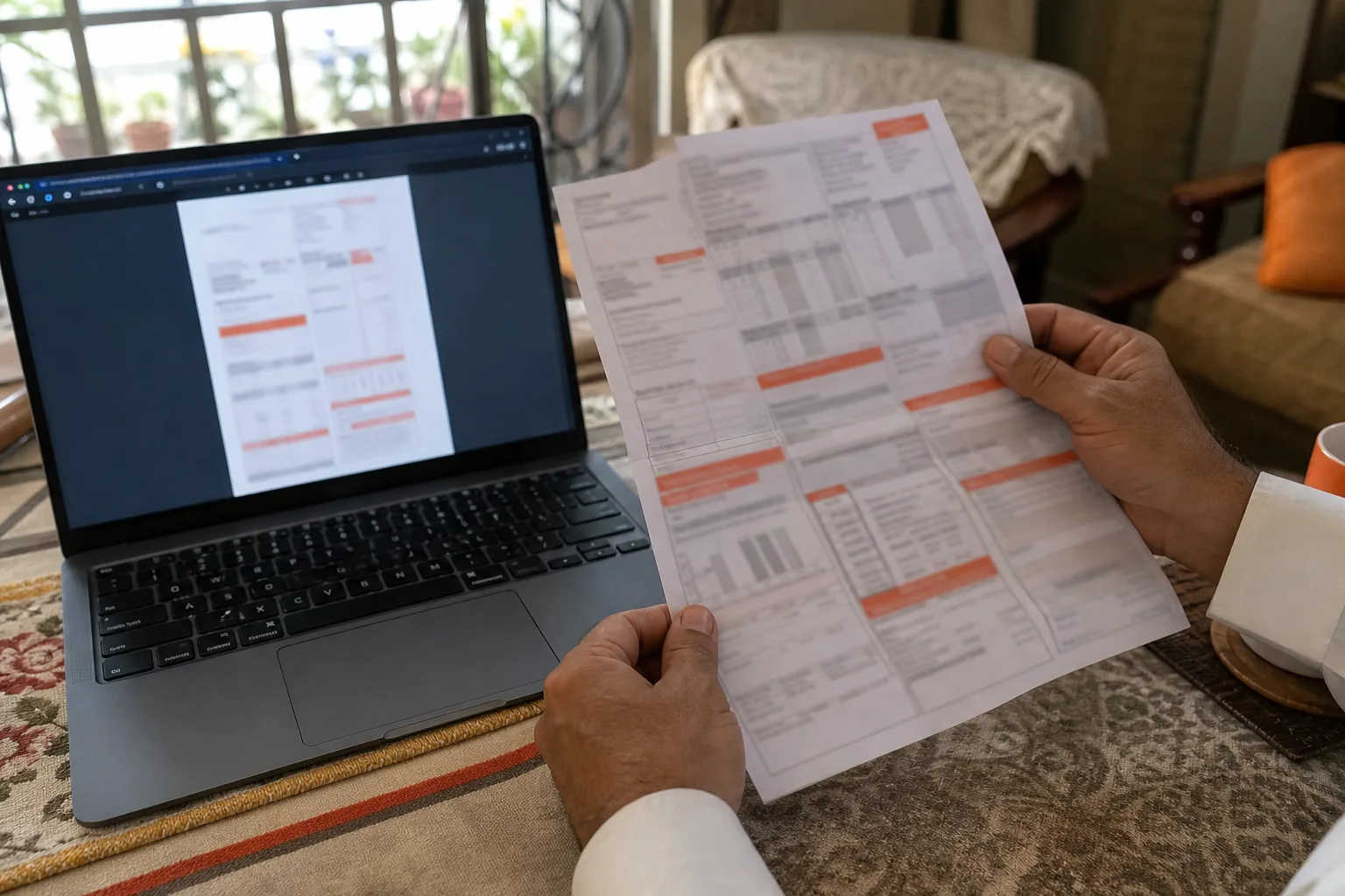 Checking the readability of a compressed PDF bill in Pakistan.