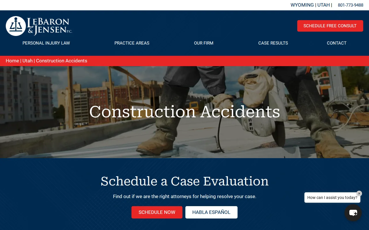 Screenshot of the LeBaron & Jensen website