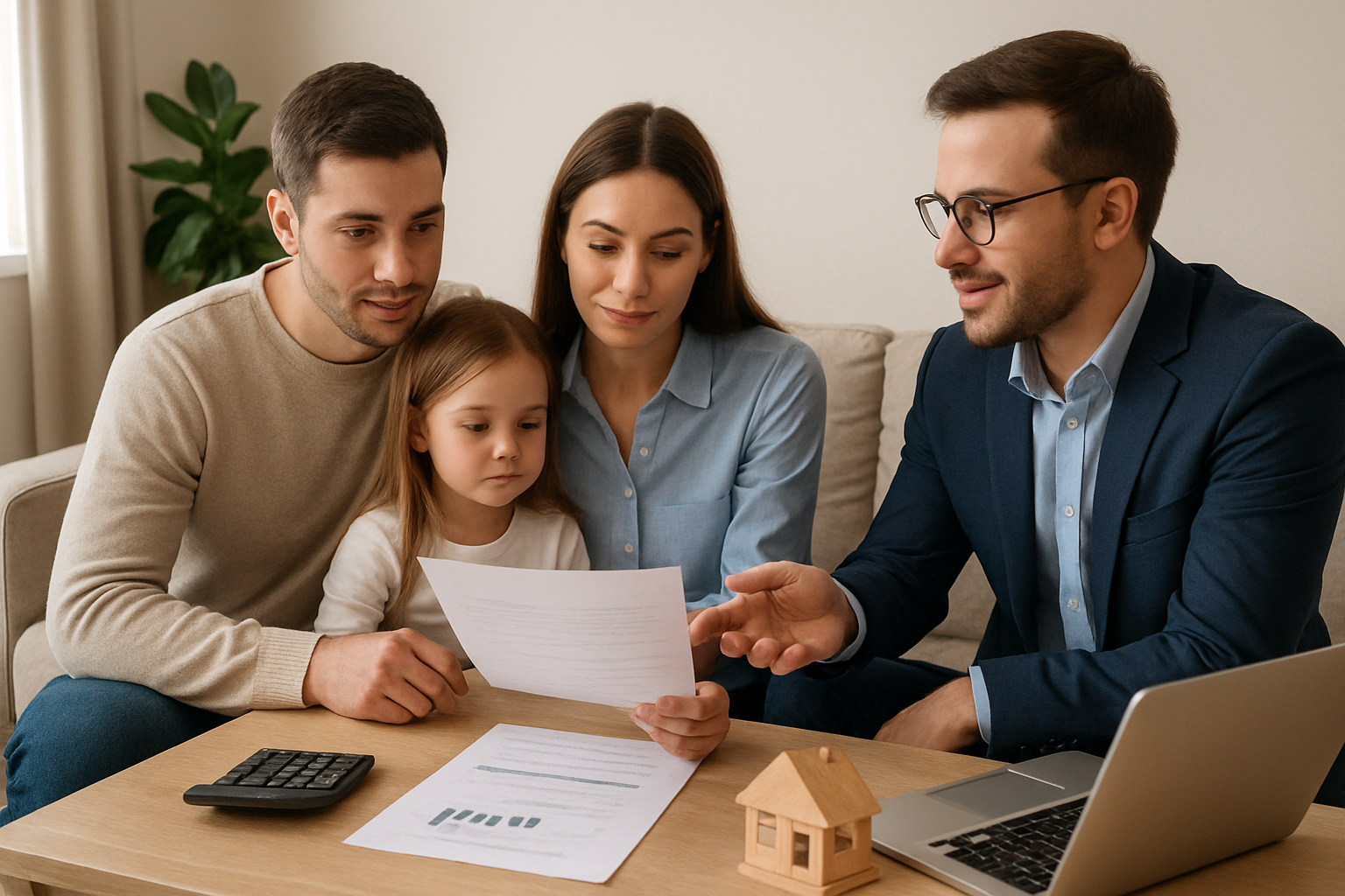 A local Baldivis family reviewing finances with a mortgage specialist. Alt: Construction loans baldivis local loan advice.