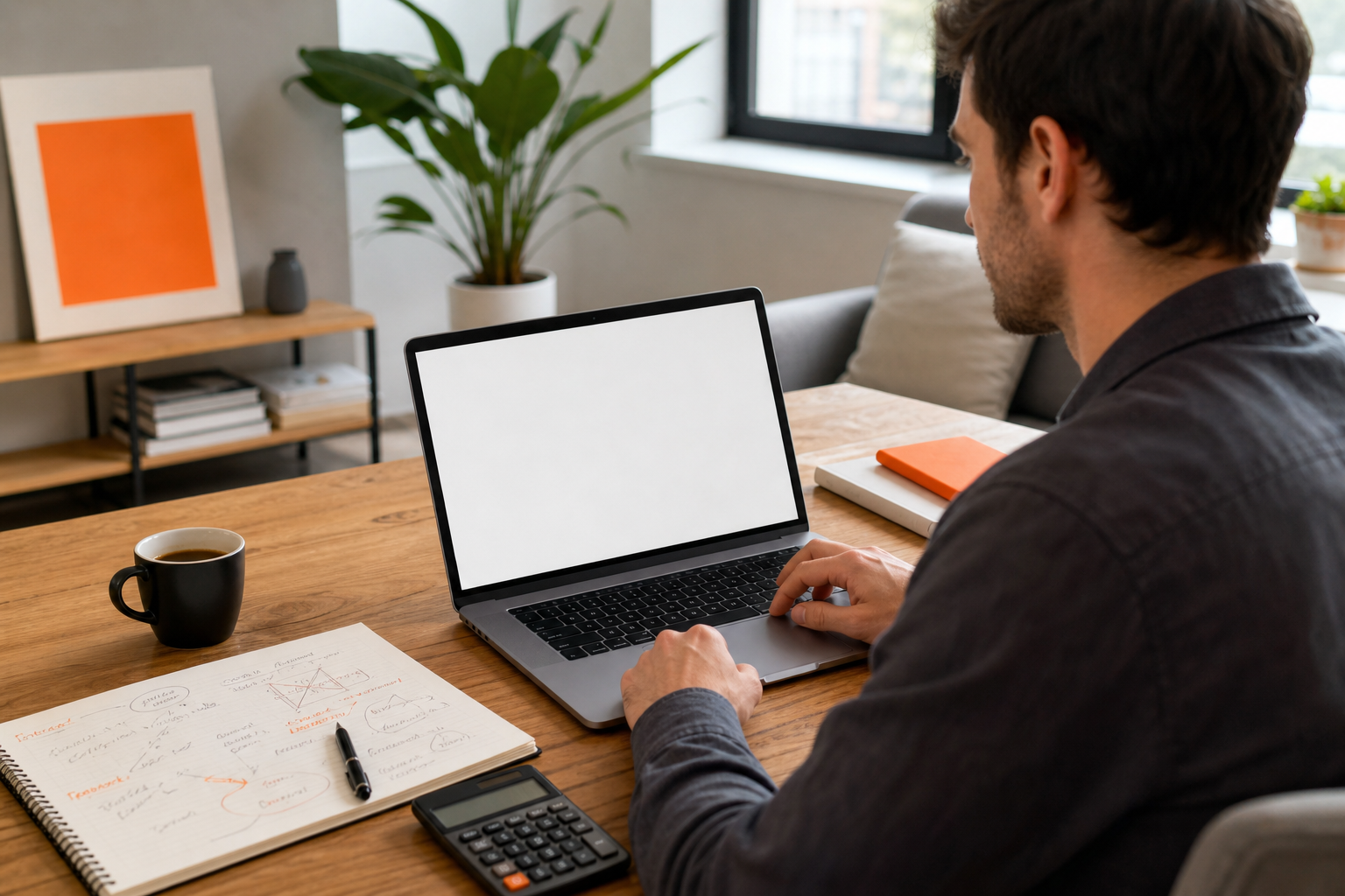 freelancer reviewing a consulting contract template and scope notes