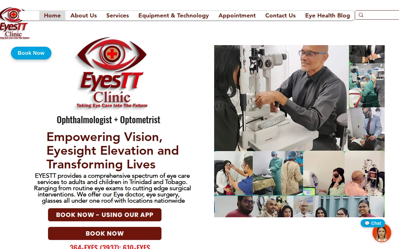 Screenshot of the EyesTT website