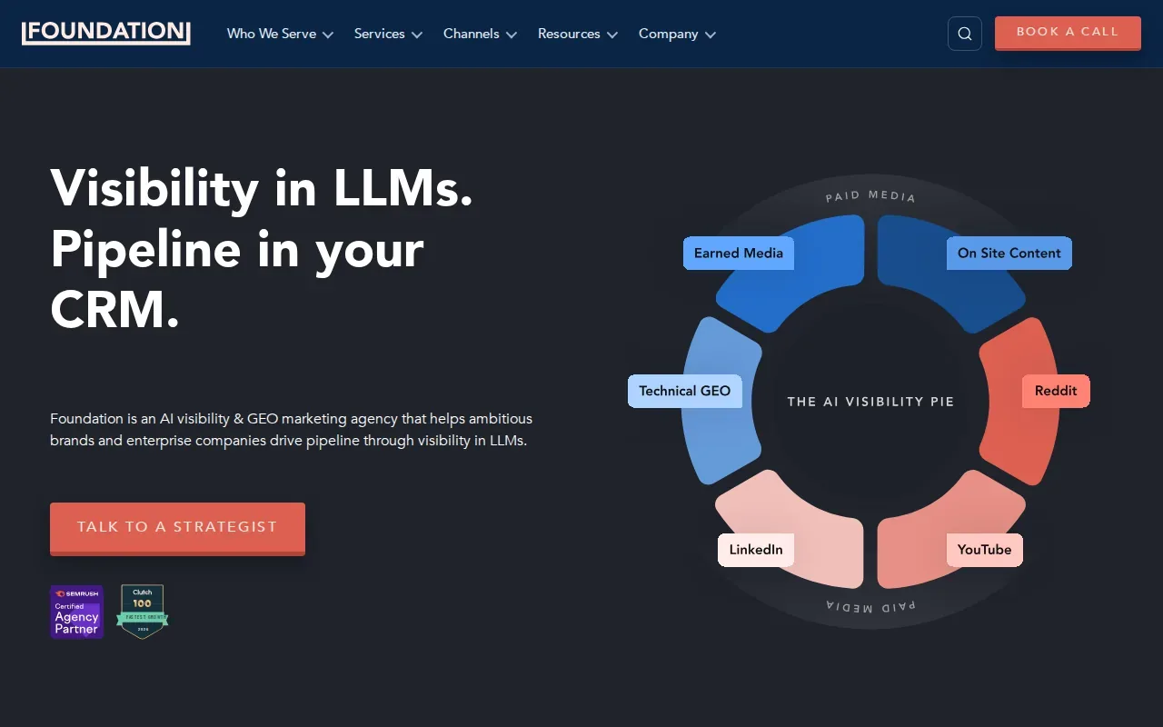Screenshot of the Foundation website