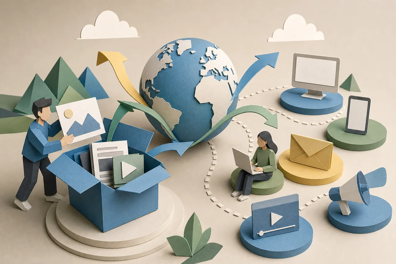 Papercraft illustration of Best Content Distribution Platforms for 2026