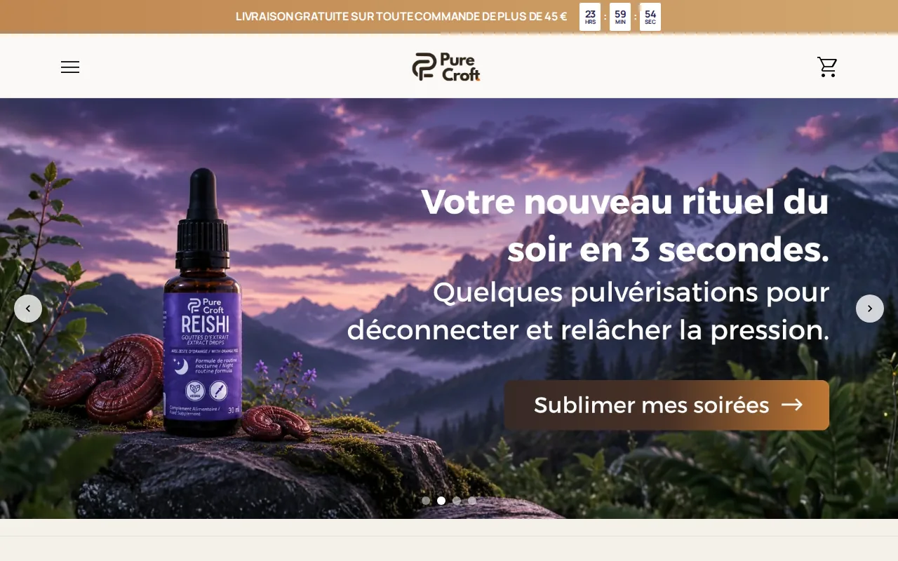 Screenshot of the Pure Croft website