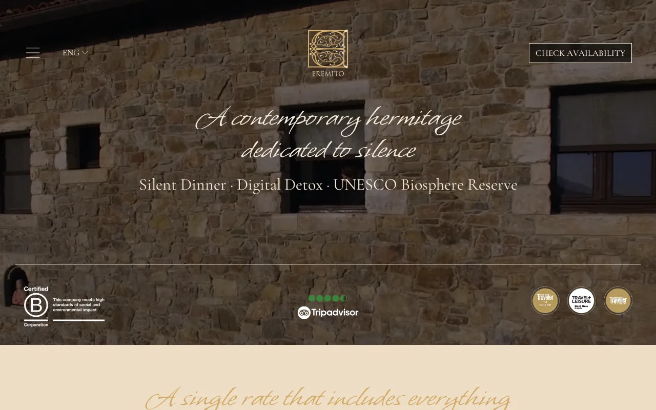 Screenshot of the Eremito website