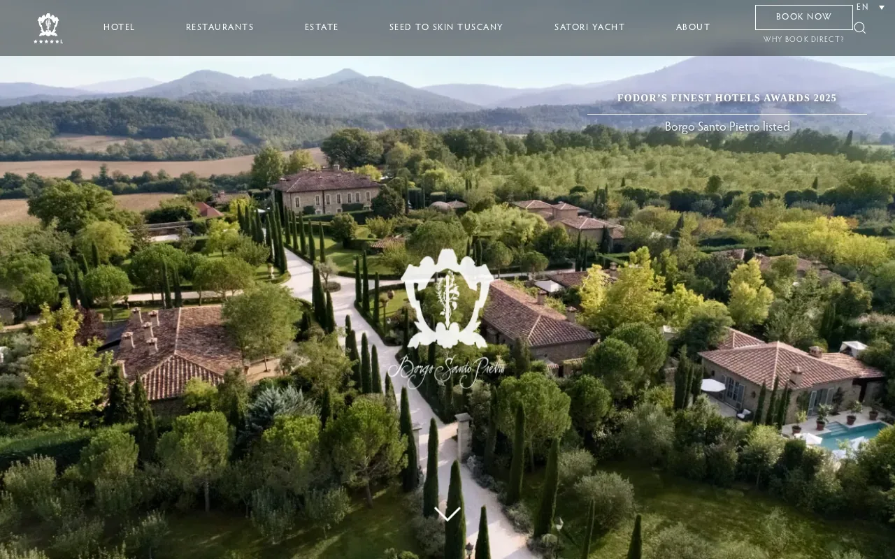 Screenshot of the Borgo Santo Pietro website