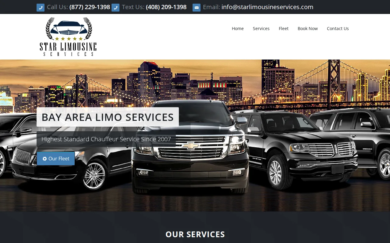 Screenshot of the Star Limousine Service website