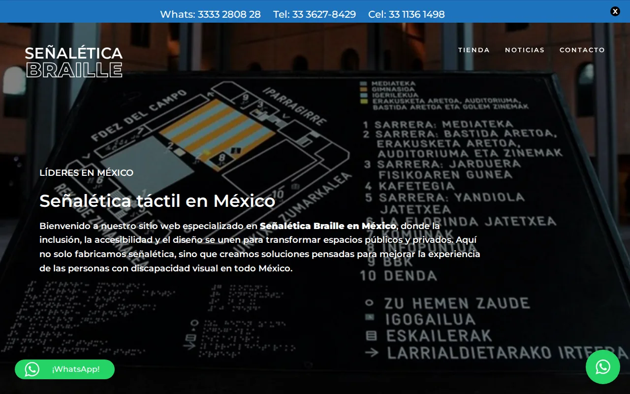 SEÑALETIC: visual reference for 5. SEÑALETIC — Señalización metálica en Braille