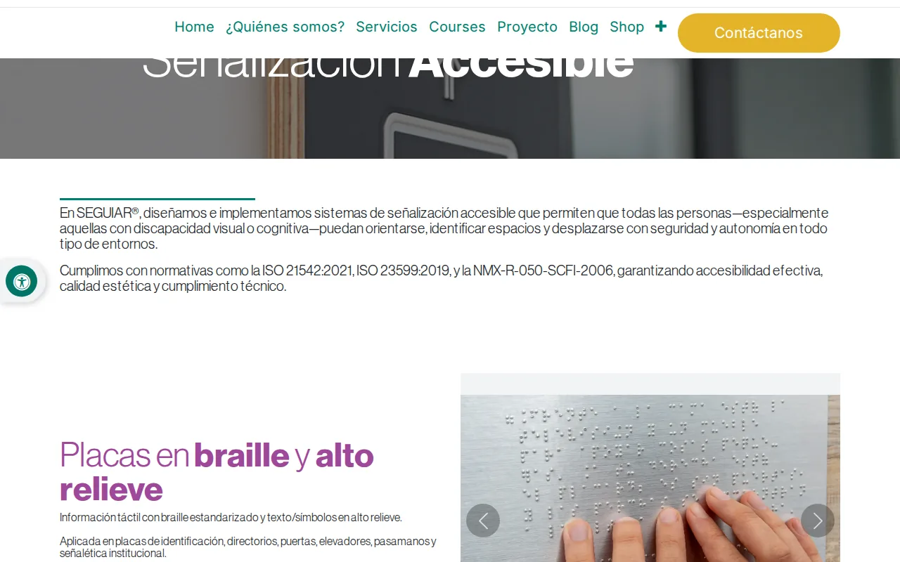 SEGUIAR®: visual reference for 6. SEGUIAR® — Señalización accesible integral