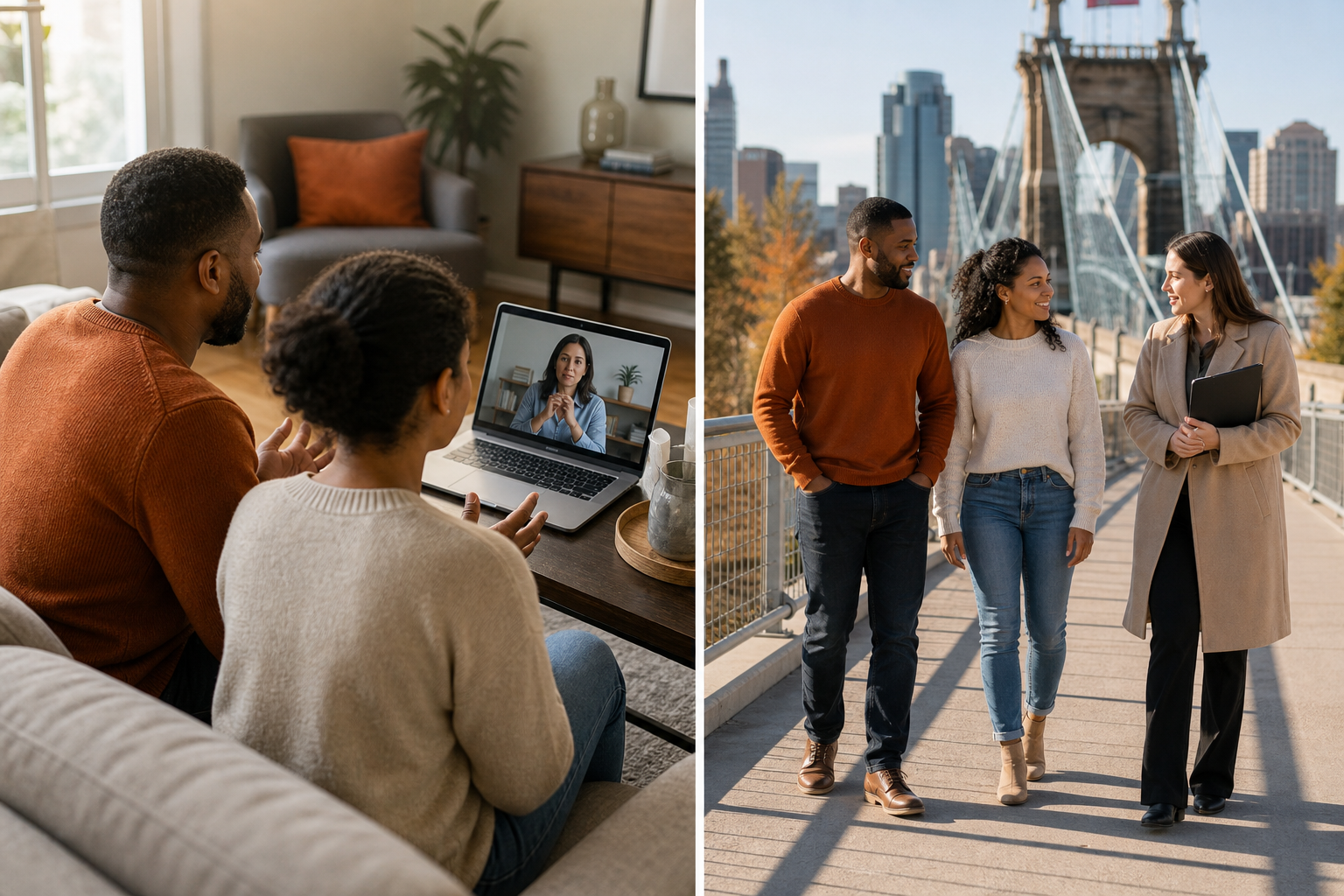 in-person and online couples therapy formats in Cincinnati