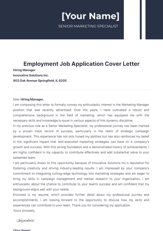 Photo of Short Online-Application Cover Letter Template