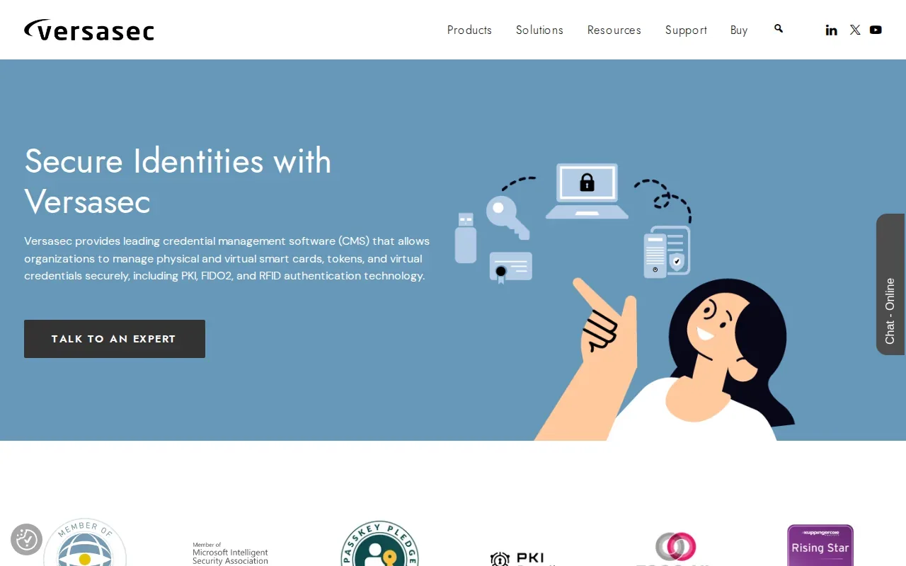 Screenshot of the vSEC website
