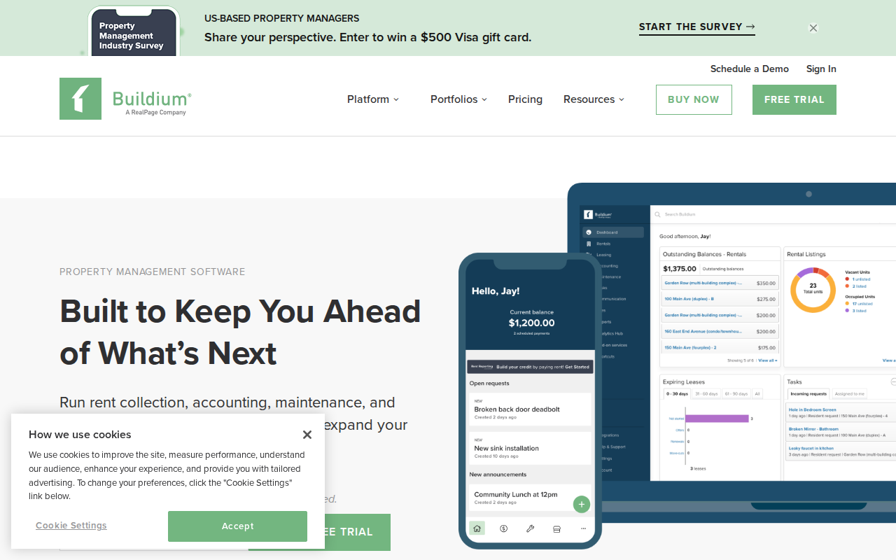 Buildium homepage screenshot