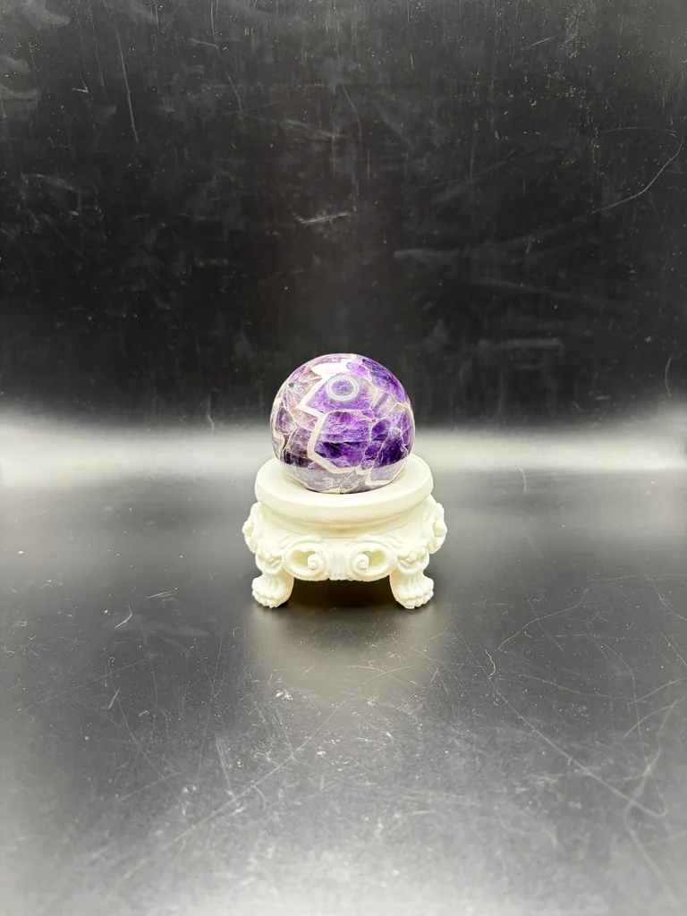 Amethyst Crystal Sphere 240g: visual reference for 4. Amethyst Crystal Sphere 240g , Natural Polished Healing Crystal Ball for Meditation, Peace, Spiritual Growth & Home Decor