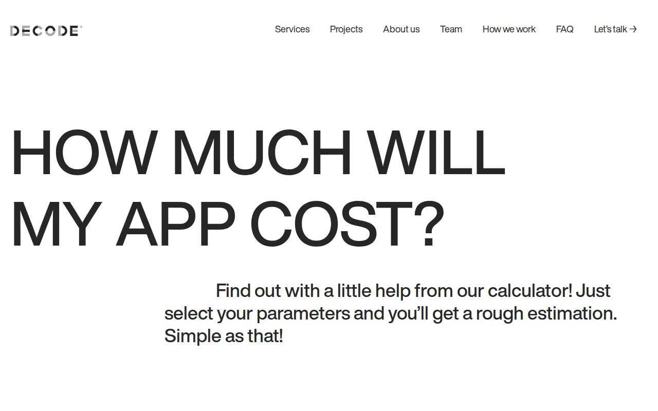 DECODE: visual reference for 6. DECODE — AI‑powered app development with tiered pricing