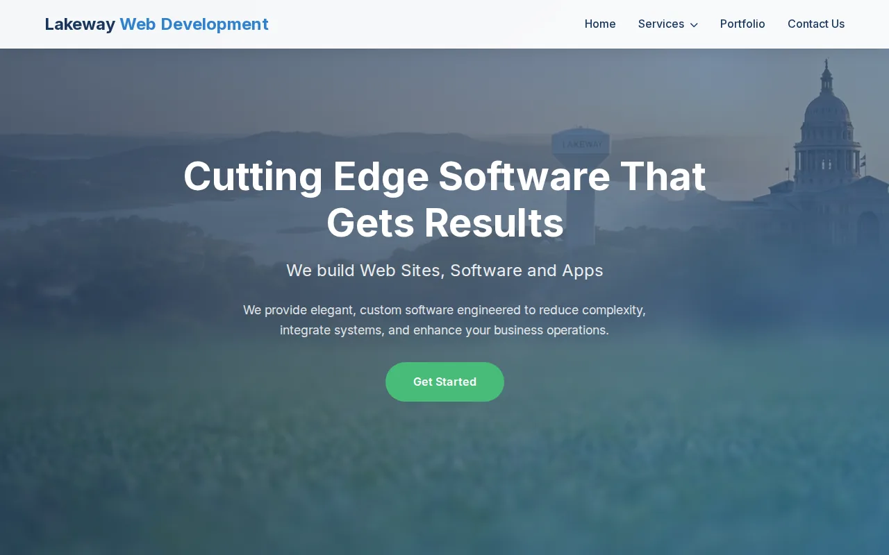 Screenshot of the Lakeway Web Development website
