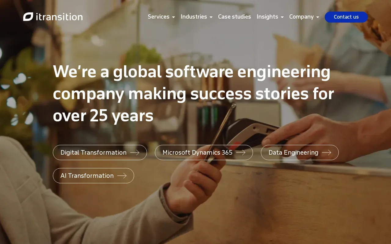 Screenshot of the Itransition website