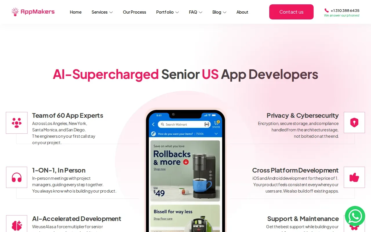 Screenshot of the AppMakersUSA website