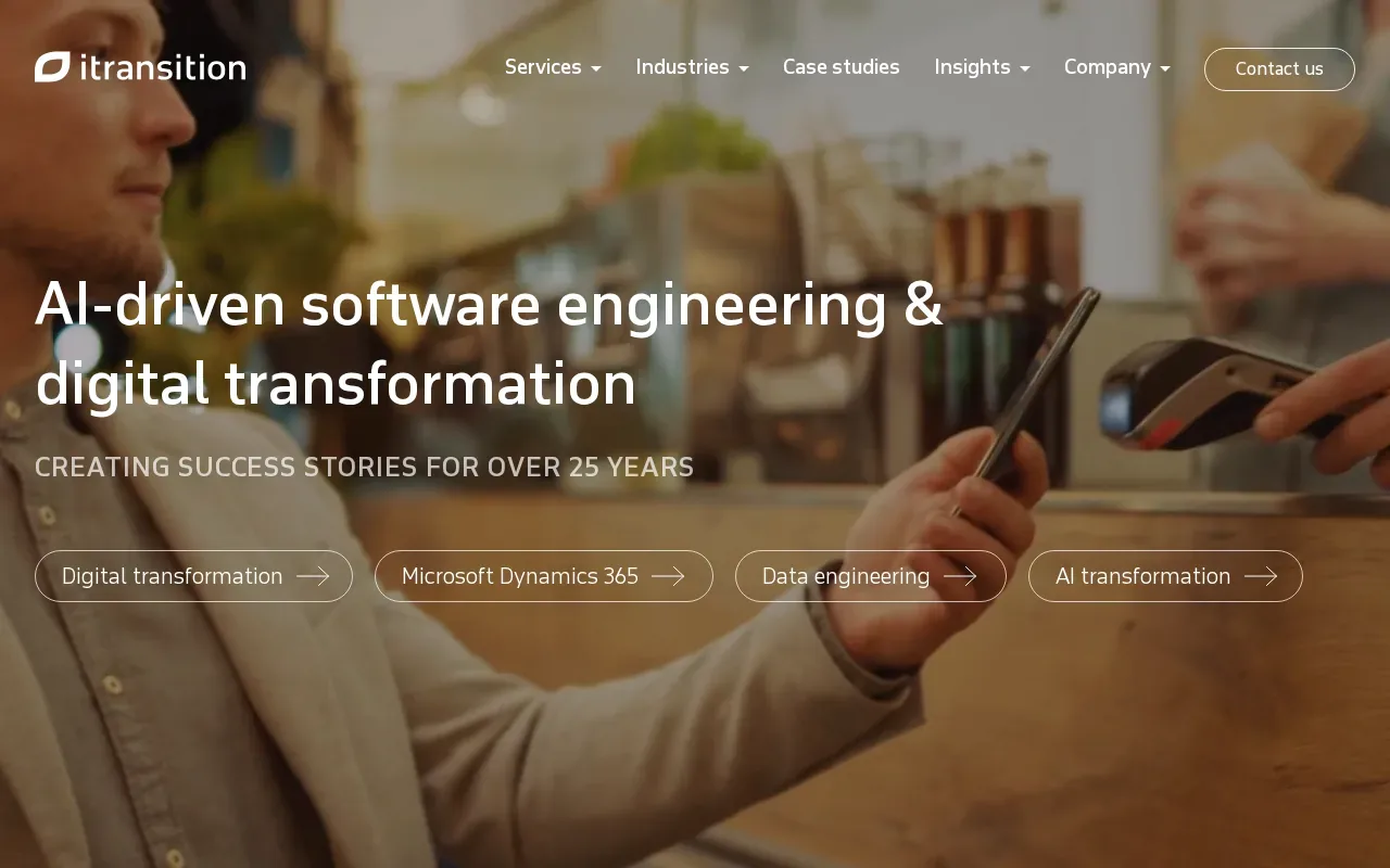 Screenshot of the Itransition website