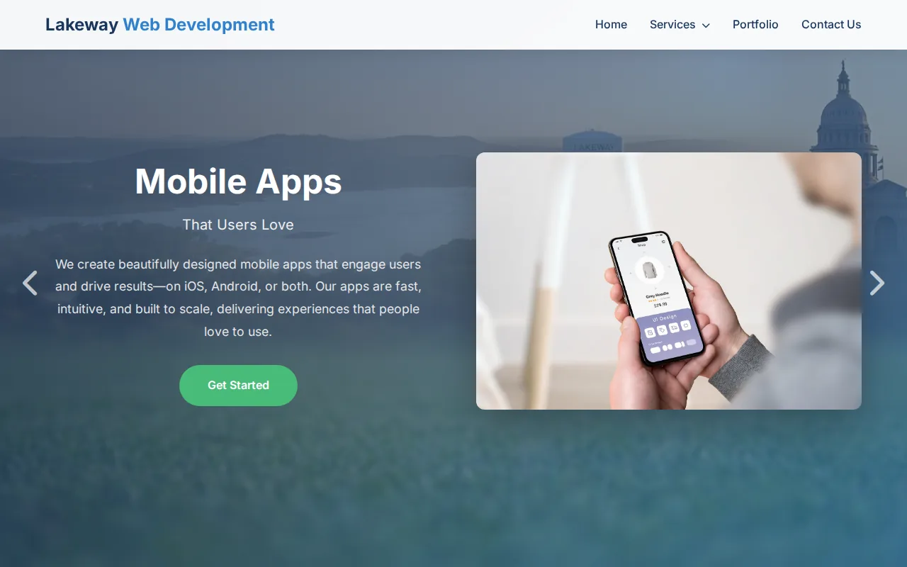 Screenshot of the Lakeway Web Development website