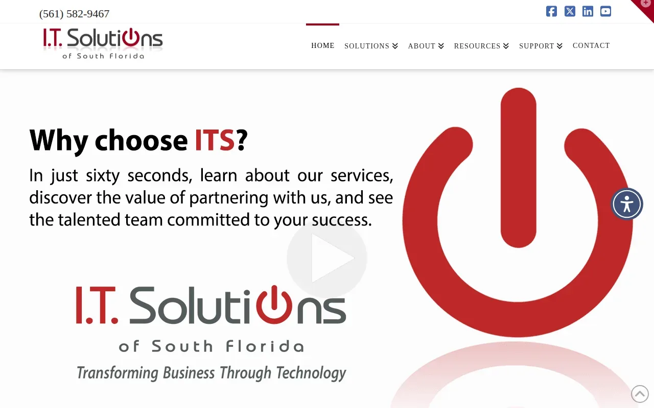 Screenshot of the I.T. Solutions of South Florida website