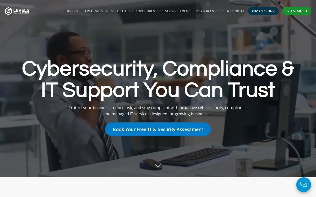 Screenshot of the Level5 Management website