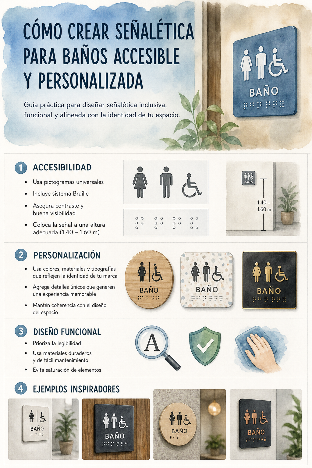 A photorealistic image related to cómo-crear-señalética-para-baños-accesible-y-personalizada. Alt: cómo-crear-señalética-para-baños-accesible-y-personalizada