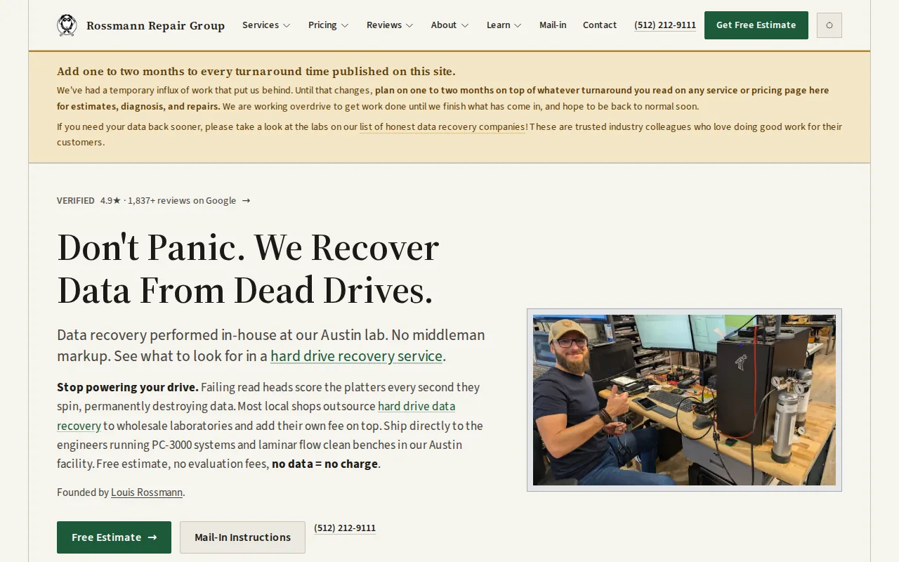 Screenshot of the Rossmann Group website