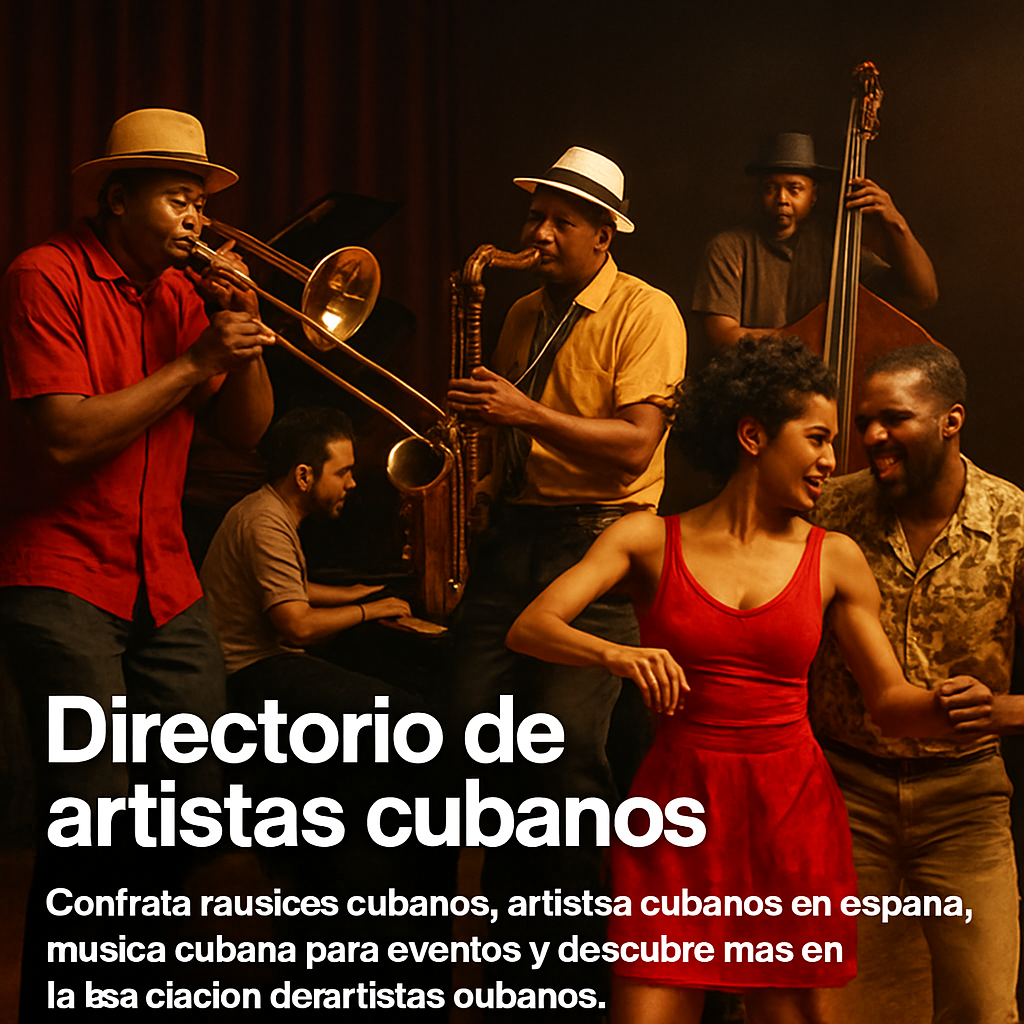 A lively Cuban salsa band performing on a stage with brass, piano, and dancers, capturing the energy and cultural roots of salsa. Alt: grupo de salsa cubana en vivo, energía y tradición.
