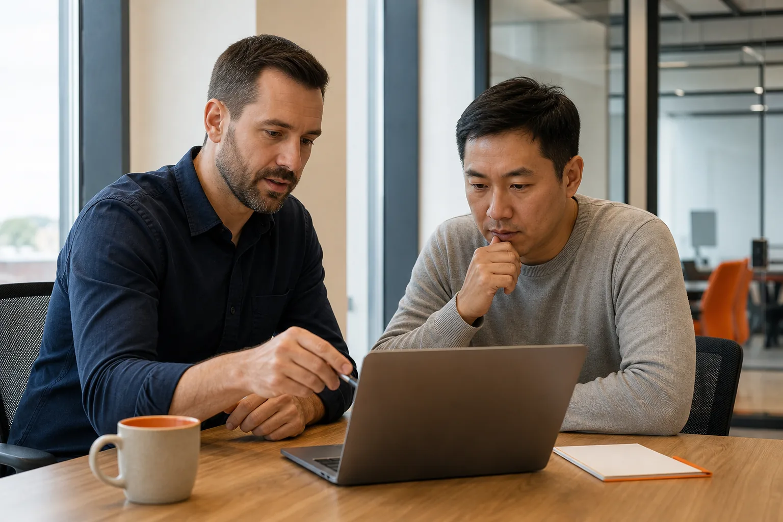 Business team comparing DevOps consulting project scope and engagement models.