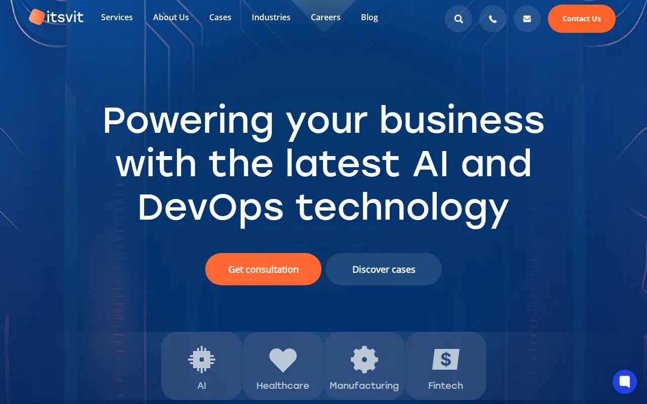 Screenshot of the IT Svit website